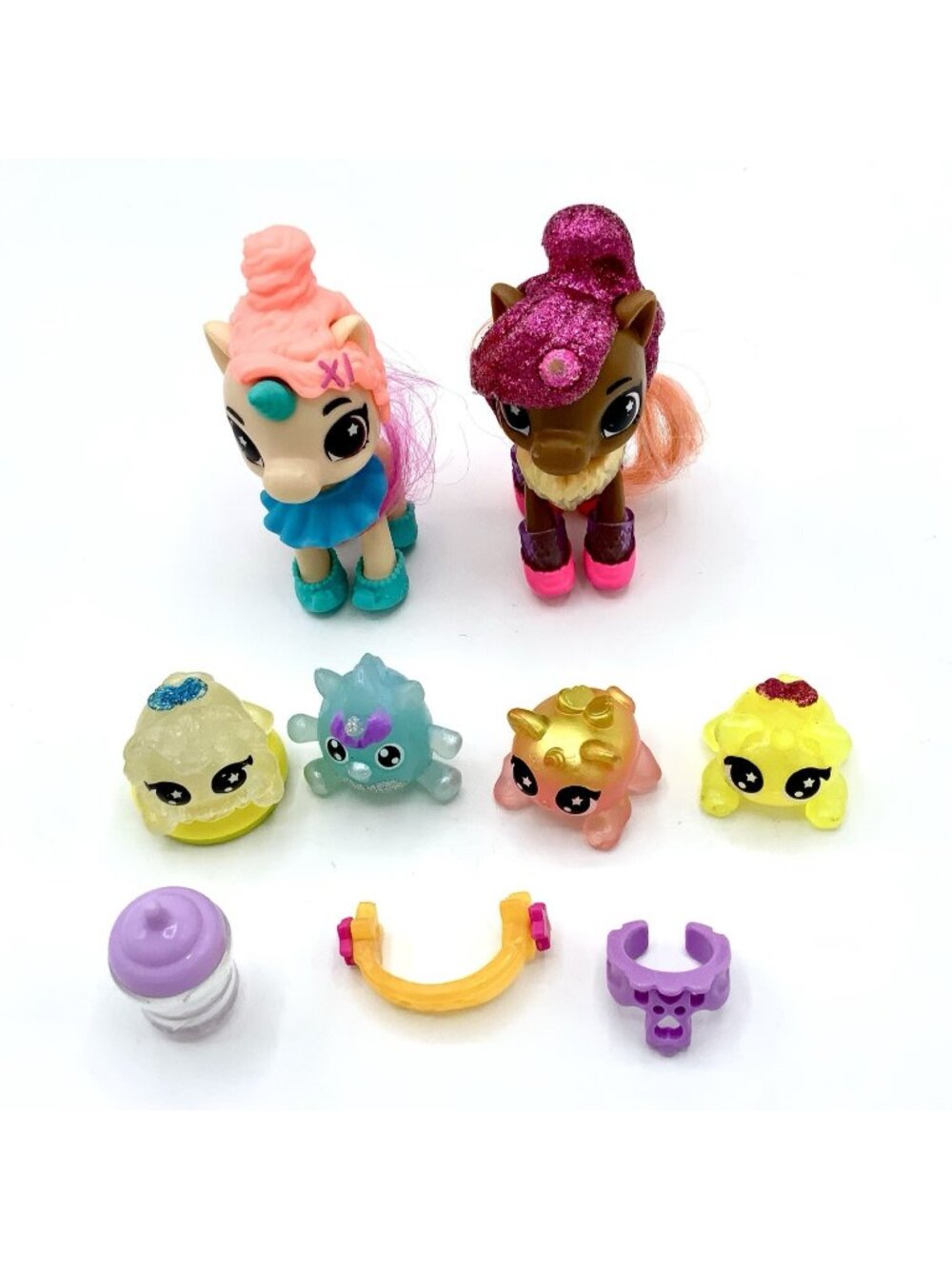 Rainbocorns Zuru Itzy Glitzy Surprise Mini 6 Figures Unicorn Squad Accessori lot